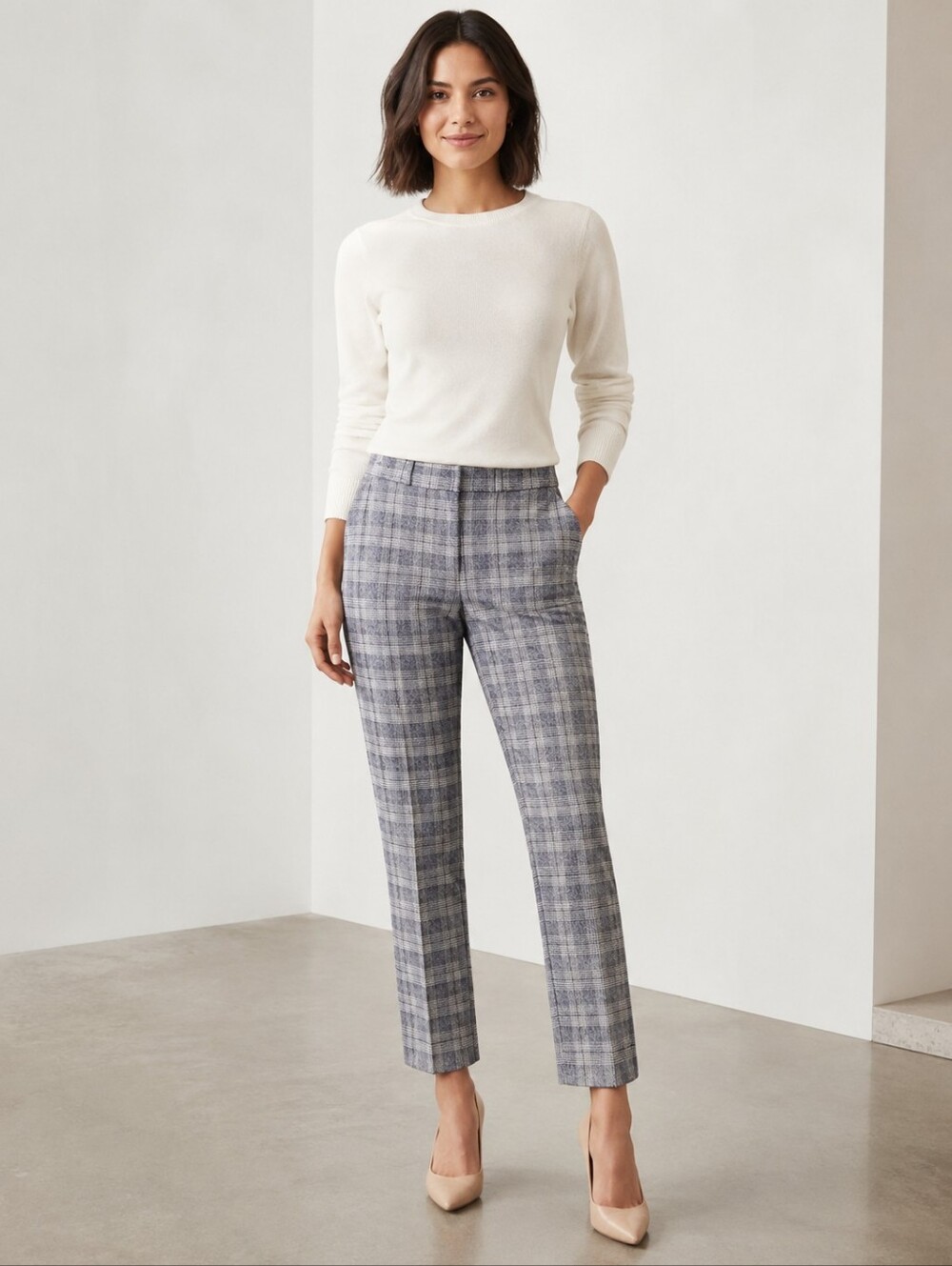 ❤️ NWT! BANANA REPUBLIC RYAN FIT PLAID STRAIGHT LEG PANTS / TROUSERS, 12P (31 P)